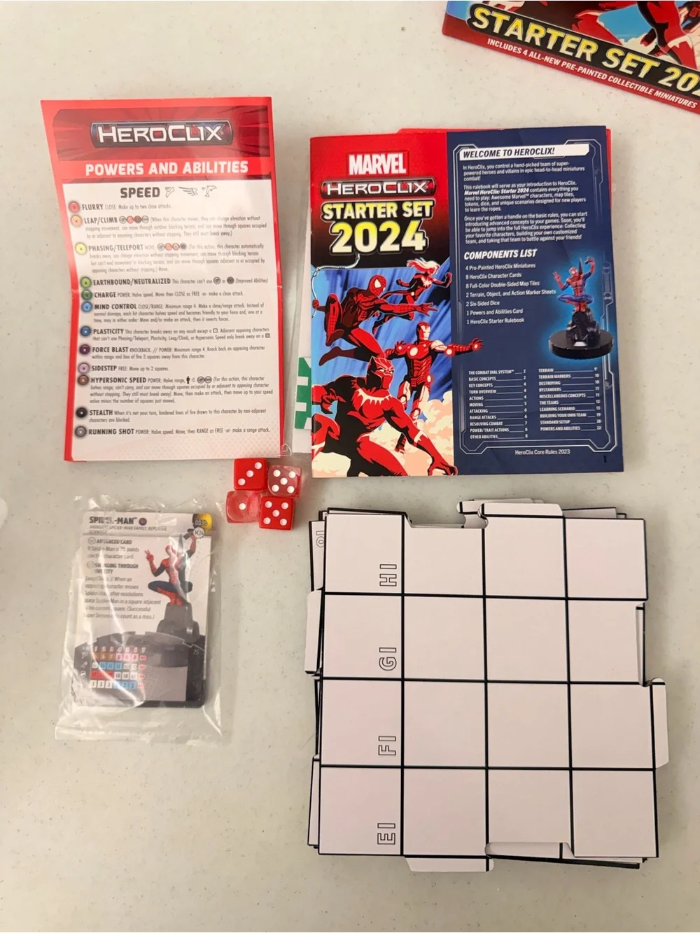 Marvel HeroClix 2024 Starter Set Painted Miniatures Game Set Marvel Universe